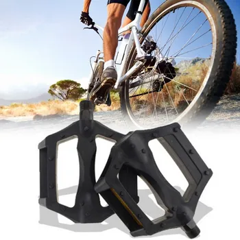 1 Çift bisiklet pedalları Dahili Yansıtıcı Şeritler Trafiğe Görünürlüğü Artırmaya Yardımcı Olur Tüm Yol MTB Pedalları için Plastik Reçine