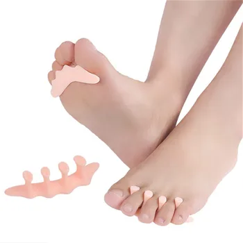1 Çift Kadın / Erkek Parlak Ten Rengi Ayak Pedi Ayak Ayırıcı Ayak Pedi Düzeltme Ayak Valgus Koruma Ayak Aracı