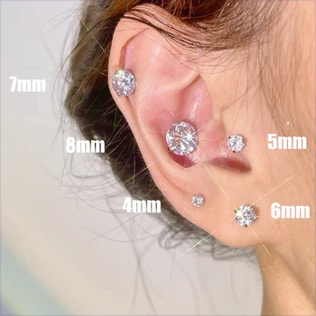 1 Çift Moda Zarif Kristal Manyetik kulak klipsi Kadınlar için Lüks Zirkon Yuvarlak Aşk Kalp Saplama Küpe Piercing Olmadan Takı