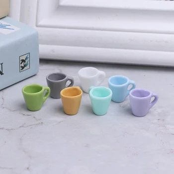 10 adet Ev Sofra Dekorları Bebek Aksesuarları Mini Minyatür Dollhouse Kahve Fincanı Mutfak Odası sıvı gıda
