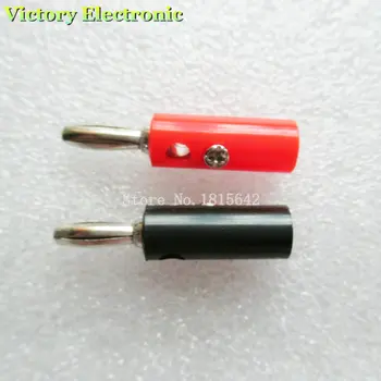 10 Adet / grup Siyah ve Kırmızı Tel Ses Hoparlör Kablosu Muz Fiş Konnektörleri 4mm Adaptörü 5 çift