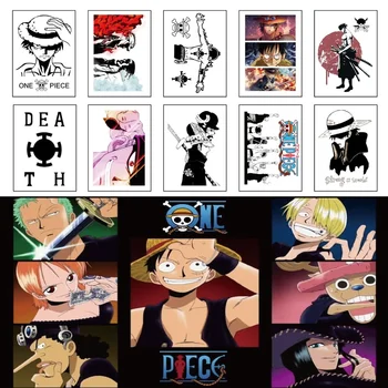 10 Adet/takım japon animesi Figürü Luffy Zoro Ace Geçici Dövme Çıkartmalar Sahte Tatouage Temporaire Anime Çocuklar için