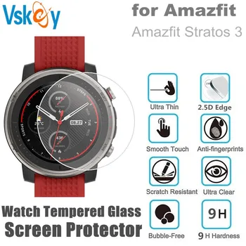 10 ADET Temperli Cam Ekran Koruyucu için Amazfit Stratos 3 Yuvarlak akıllı saat Anti-Scratch koruyucu film