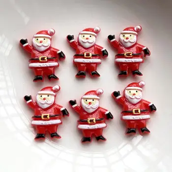 10 adet yeni sevimli Noel Baba düz geri Cabochon karalama defteri saç dekorasyon DIY aksesuarları cep telefonu düz geri