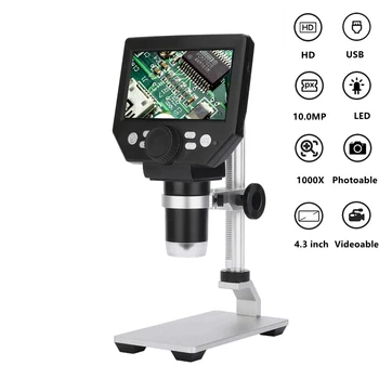 1000X Dijital elektron mikroskobu Lupa 4.3 İnç lcd ekran USB Video Kamera Mikroskop Lehimleme Elektronik PCB İzle Onarım