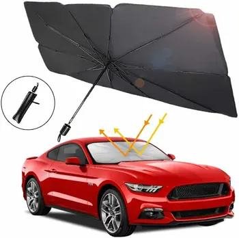 125CM / 140CM Katlanabilir araç ön camı Güneşlik Şemsiye Araba İç Kapak Ön Cam UV Koruma Gölge Perde
