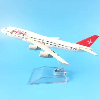 16cm Alaşım Metal İsviçre Hava Swissair Havayolları Boeing 747 B747 200 Airways Uçak Model Uçak Modeli W Standı Uçak Hediye