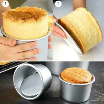 2 İnç Yuvarlak kek tava seti Çıkarılabilir Alt İle Alüminyum Alaşım Şifon Kek kalıp Seti Bakeware Araçları Mutfak İçin