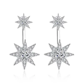 2023 Yeni Moda Yıldız gümüş renk kore Küpe Kadınlar için yıldönümü hediyesi Takı Toptan E6620