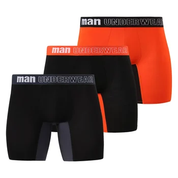 3 Adet erkek İç Çamaşırı boxer külot Yumuşak Rahat Bambu Viskon İç Çamaşırı Sandıklar (3 Paket) L-5XL