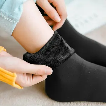 3 Çift / grup Kadınlar / Erkekler Kış Sıcak Kalınlaşmak Termal Çorap Yün Kaşmir Kar Siyah Cilt Dikişsiz Çorap Kadife Yumuşak Çizmeler Kat Uyku