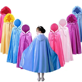 4-12T Kızlar Prenses Pelerin Çocuk Kış Ceket Parti Pelerin Aksesuarları Çocuklar Elsa Anna Aurora Rapunzel Manto Cadılar Bayramı Kostüm