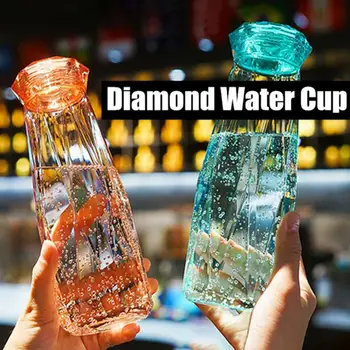 420 ml Fincan Renkli Kristal Elmas Fincan Yaratıcı Elmas Cam Kullanışlı Fincan Küçük Kalibreli Tasarım Drinkware Su Şişeleri