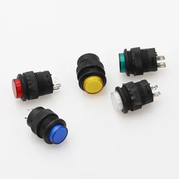 5 Adet 4pin Anlık / Mandallama Tipi 16MM Beyaz Kırmızı Mavi Yeşil Sarı LED Lamba Yuvarlak sıfırlama basmalı düğme anahtarı 3A / 250VAC
