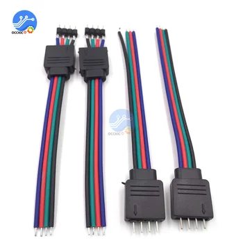 5 adet 4pin Erkek Dişi Şerit Denetleyici Adaptörü kablo tel için 5050 3528 SMD RGB RGBW RGB + CCT LED Şerit ışık