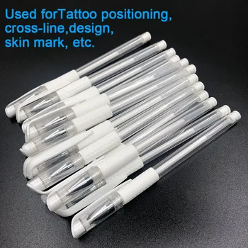 50 adet Microblading Malzemeleri beyaz dövme kalemi Kalem Kalıcı Makyaj Aksesuarları Cerrahi Cilt işaretleyici kalem Kaş Yazı Aracı