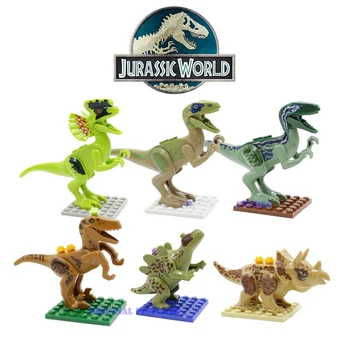 6 Adet Dinozor DIY Montaj Yapı Taşları Dino Oyuncaklar Jurassic Dünya Tuğla Noel doğum günü hediyesi Çocuklar İçin Eğitici Oyuncaklar