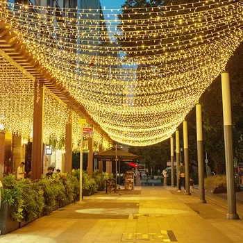 AB ABD Plug led perili dizi lamba Sokak Garlands Bahçe Dekor Noel Süslemeleri Ev için 2022 Yeni Yıl Veranda Dekor