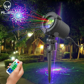 ALIEN RGB 32 desenler noel lazer projektör açık ışık uzaktan bahçe su geçirmez IP65 tatil noel dış duş aydınlatma