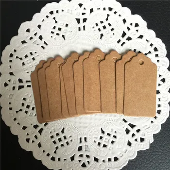 Ambalaj Etiketi 100 adet Kahverengi Kraft Kağıt Etiketleri DIY Kare Gıda Etiketi Düğün Hediyesi Dekorasyon Etiketi 2 * 4cm