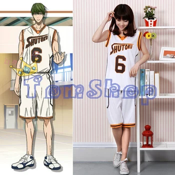 Anime Kuroko hiçbir Basuke SHUTOKU No. 6 Midorima Shintaro Basketbol Forması Cosplay Kostüm erkek Spor Giyim Üniforma Ücretsiz Kargo