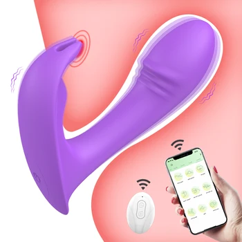 App Uzaktan Giyilebilir Vibratör Kadınlar için 9 Hız Klitoris G Noktası Yapay Penis Masturbator Vajina Anal Stimülasyon Yetişkin Seks Oyuncak Çift için