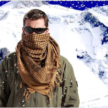 Açık Unisex Ordu Askeri Taktik Arap Shemag Pamuk Eşarp Avcılık Paintball başörtüsü Yüz Örgü Çöl Bandanalar Eşarp