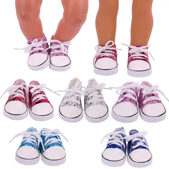 Bebek Aksesuarları spor salonu ayakkabısı İçin 18 inç Yeniden Doğmuş Bebek Bebek Dantel Plimsolls Oyuncaklar Çocuklar Kızlar İçin Kaykay Ayakkabı Hediye