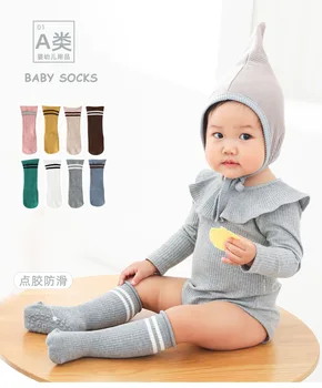 Bebek Diz Çorap Kız Erkek Bahar Sonbahar Anti Kayma Kat Çorap Pamuk Yürüyor Bebek Şerit Çocuklar Ücretsiz Kargo Hotsale