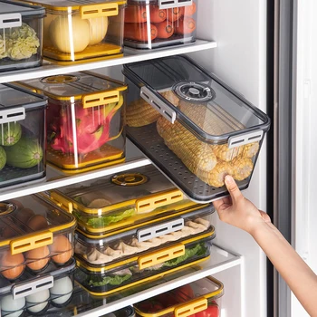 Buzdolabı saklama kutusu Mutfak saklama Kapları Gıda Sebze Meyve Zaman İşleyişi Dondurulmuş saklama kutusu Dondurucu Mühürlü Kutu