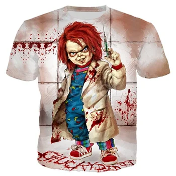 Cadılar bayramı Terör Kan Çocuk Tıknaz Oyun 3D Baskı Rahat Giyim Moda T-shirt Artı Boyutu S-7XL harajuku grafik tişörtleri