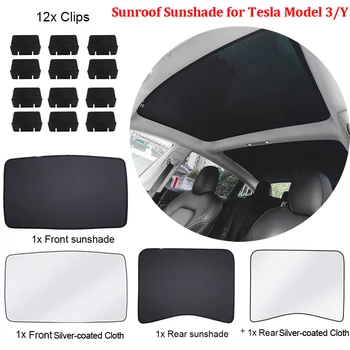 Cam Çatı Güneşlik Tesla Modeli 3 Y 2022 Güneş Çatı Gölge Çatı Penceresi Gölgeleme Ön Arka Cam Güneş Koruyucu Aksesuarları