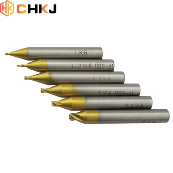 CHKJ Yüksek Kalite 1.0-3.0 mm HSS Titanyum parmak freze çakısı Gravür Kenar Kesici CNC Uçları End Mill Anahtar Kesme Makinesi