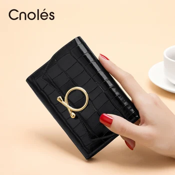 Cnoles Kadın Cüzdan Yumuşak Deri bozuk para cüzdanı Bayanlar Cüzdan Kadın kart tutucu Küçük Çanta Ince Portfel Carteira