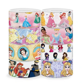 Disney 5 Metre Çok Boyutlu Prenses Kar Beyaz Aurora Baskılı Grogren Kurdele Yay DIY Zanaat Malzemeleri Karikatür Şeritler