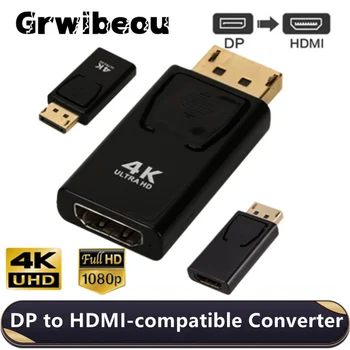 Displayport HDMI uyumlu Adaptörü 4k 1080P DP Ekran Bağlantı Noktası Erkek HDMI uyumlu Dişi Dönüştürücü PC TV Projektör İçin