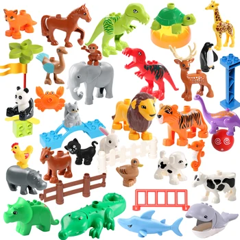DIY Plastik Montaj Yapı Taşları Hayvanlar Hayvanat Bahçesi Serisi Rakamlar DIY yapı tuğlaları blok oyuncaklar Çocuklar İçin