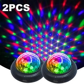 DJ disko topu sahne ışık otomatik Strobe parti aydınlatması Mini taşınabilir ses kontrolü çocuklar doğum günü dans kulübü Bar dekoratif lambalar