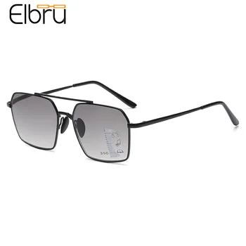 Elbru Anti mavi ışık okuma gözlüğü kadın erkek İlerici çok odaklı presbiyopik gözlük Ultralight Metal çerçeve güneş gözlüğü