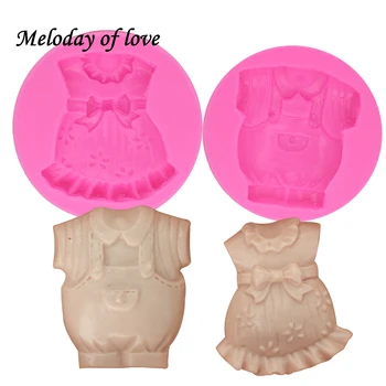 Erkek kız bebek giysileri kalıp Fondan kalıpları çikolatalı kek Dekorasyon Araçları silikon kalıplar 3D el sanatları Reçine Kalıp T1370