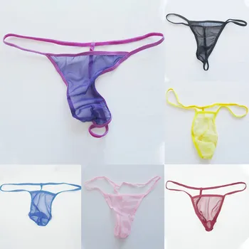Erkek Seksi Tanga şeffaf ağ Düşük Bel G-Dizeleri Külot Külot See Through İç Çamaşırı Dantel Bulge Kılıfı Erotik İç Çamaşırı