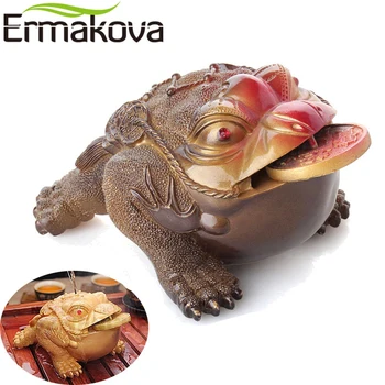 ERMAKOVA 3 Farklı Stilleri Reçine Renk Değiştiren Şanslı Para Kurbağa Heykelcik Kurbağa Heykeli Para Feng Shui Çay Pet Ev Süsleme