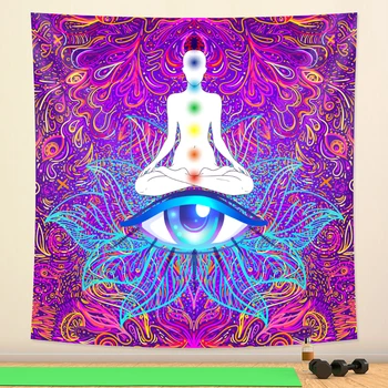 Hint Buda çakra meditasyon goblen yoga mat Hippi duvar asılı Bohemian dekorasyon Mandala büyücülük ev dekorasyon