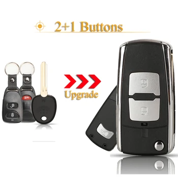 jingyuqin 3 Düğmeler Yedek Uzaktan Araba Anahtarı Kabuk Kapak Kılıf Fob Hyundai Elantra 2011 Kia Kesilmemiş Bıçak Boş Anahtar
