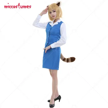 Kadın Anime Kedi Cosplay Kostüm Ofis Bayan Takım Elbise Üniforma Kuyruk ve Kulaklar