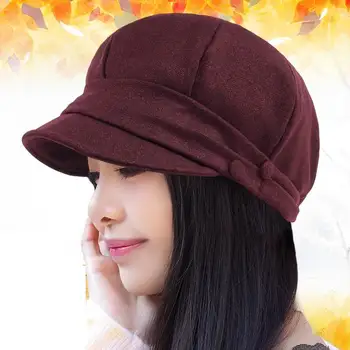 Kagenmo Japon Tarzı Sonbahar Ve Kış Anneler Sekizgen Kap Moda Rahat Kadın Şapka Ayarlanabilir Kısa şapka