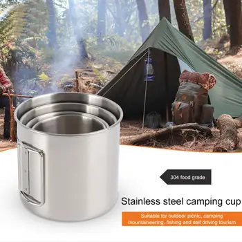 Kamp seyahat paslanmaz çelik bardak kamp kupa piknik eşyaları ısıtma sofra hafif pişirme ekipmanları yürüyüş tencere