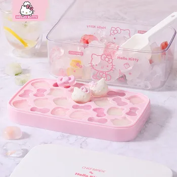 Kawaii Yumuşak Kitty Sanrio Peluş Karikatür Sevimli Buzdolabı Buz Yapma Buz saklama kutusu seti Dört Anime Oyuncaklar Kız doğum günü hediyesi