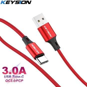 KEYSION USB Tipi C Kablosu için Samsung S20 S10 3A Hızlı USB Şarj Tipi-C Şarj Veri Kablosu Redmi için not 8 pro USB-C Cabo Tel