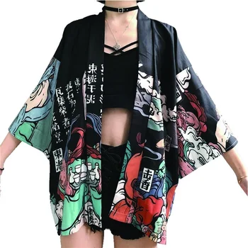 Kimono Kadın 2022 Japon Kimono Hırka Cosplay Gömlek Bluz Kadınlar İçin Japon Yukata Kadın Yaz Plaj Kimono FF1126